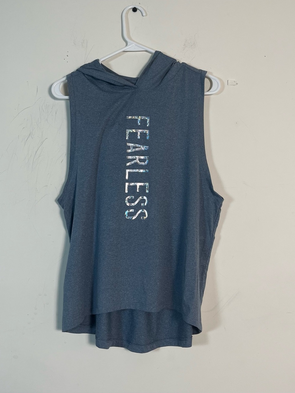 Soho sport hooded tank top size large preowned excellent gray blue